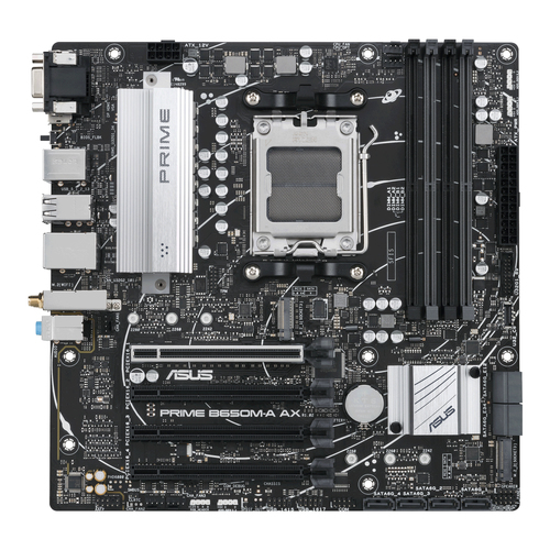 ASUS PRIME B650M-A AX, AMD, Socket AM5, AMD Ryzen™ 7, DDR5-SDRAM, 128 GB, DIMM